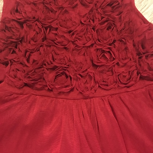 Next Direct Girls rosette Christmas Red Dress. - Picture 3 of 4
